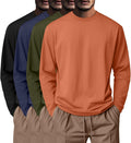 Neer Mens Big and Tall 4 Pack Long Sleeve Crewneck Shirts - Soft