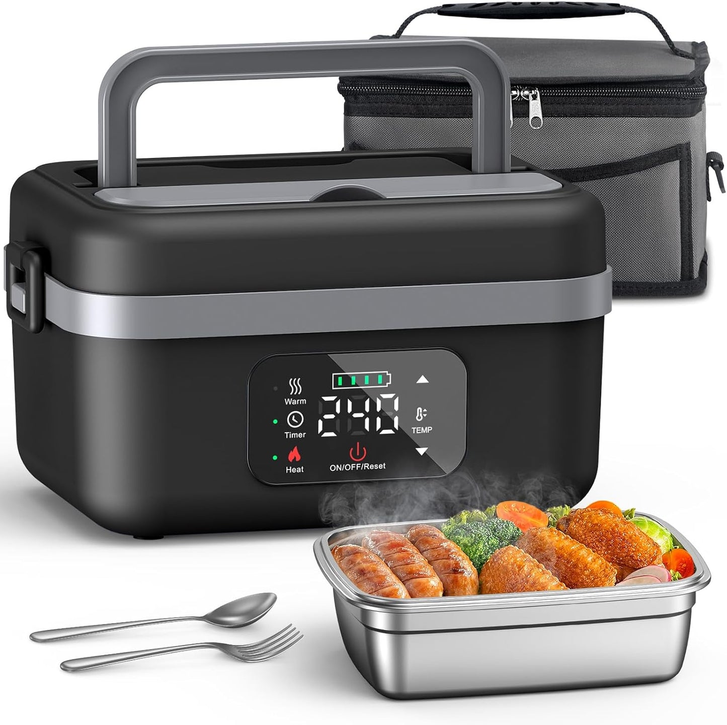 VASG Cordless Electric Lunch Box: Portable Self-Heating Food Warmer