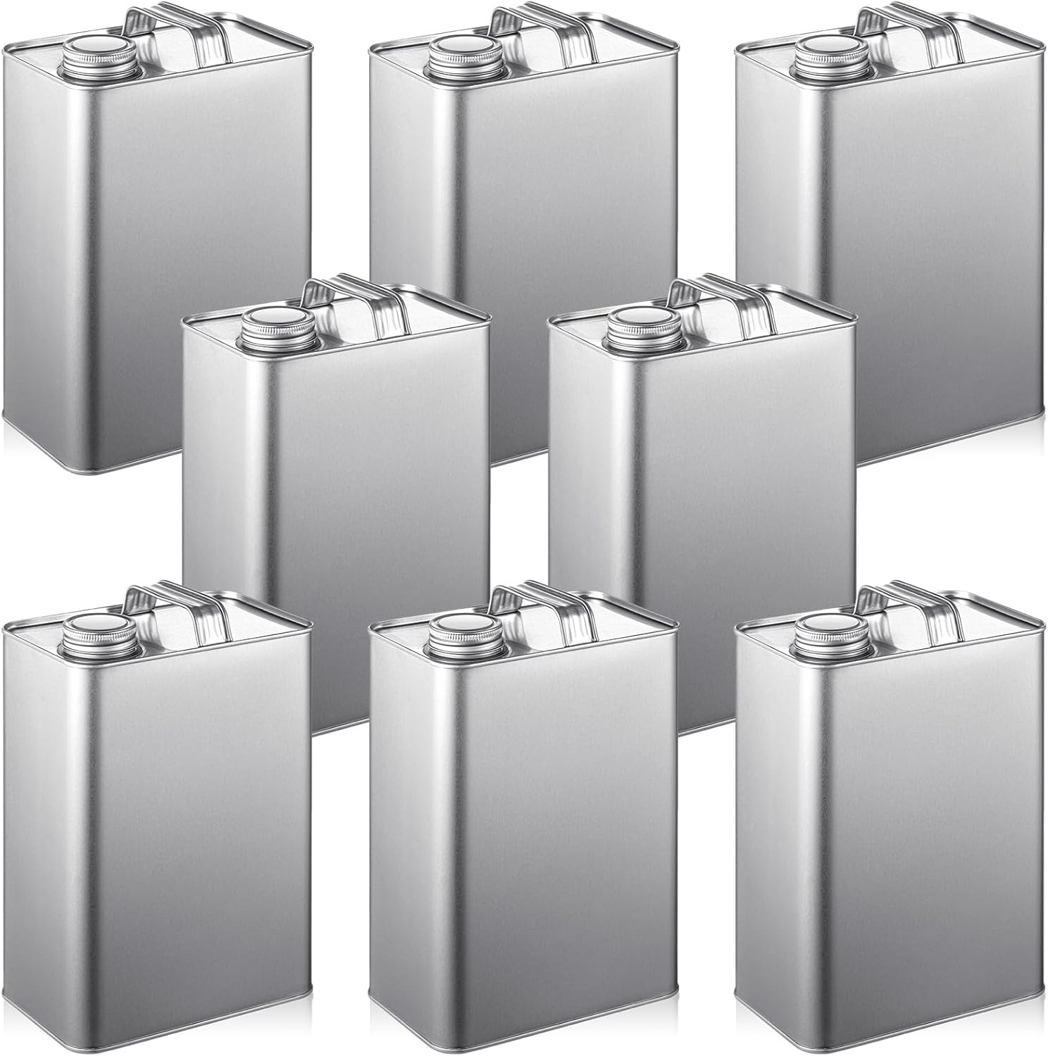 Maxdot 8 Pcs 1 Gallon F Style Metal Can for Safe Storage