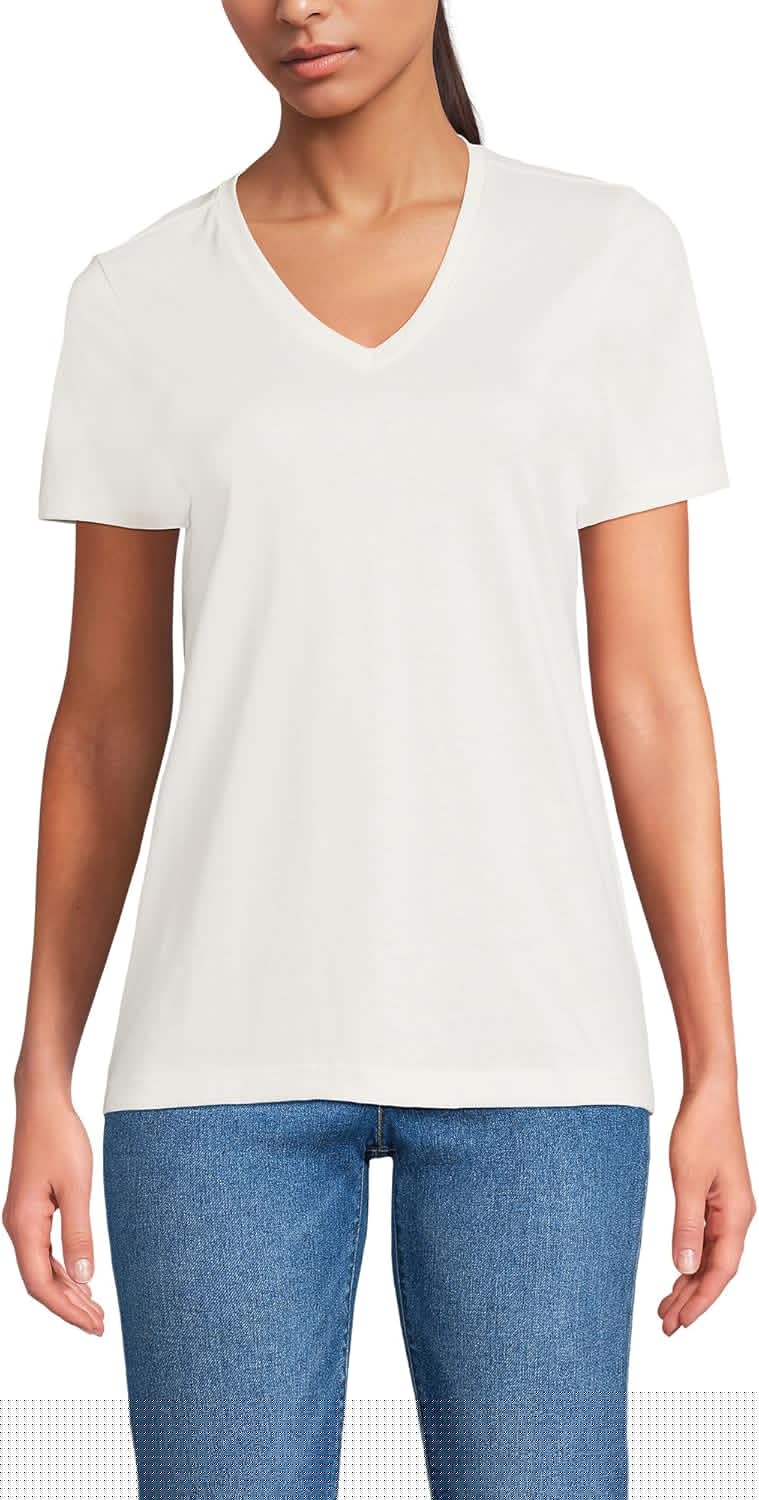Relaxed Supima Cotton V-Neck T-Shirt for Women - Versatile Style