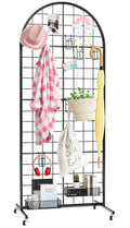 Grid Wall Panel Display Stand 2ft x 5.2ft Black - Movable Floor
