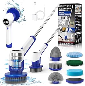 Electric Spin Scrubber with 6 Brush Heads for Deep Cleaning
