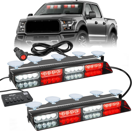 Nilight 32LED Emergency Dash Strobe Lights for Vehicles
