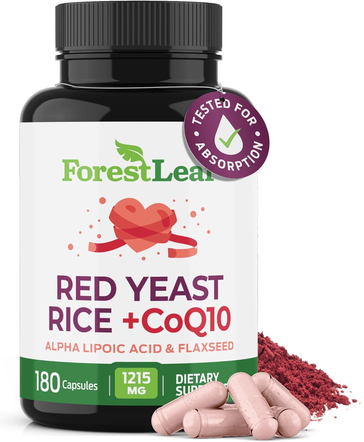 Red Yeast Rice with CoQ10 Supplement for Enhanced Energy