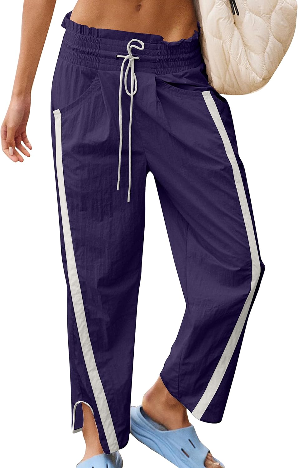 Track Pants Women Casual Drawstring Lightweight Baggy Pants