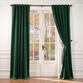 Velvet Blackout Curtains 84 in Emerald Green - Thermal Insulated