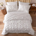 Satin Comforter Queen 7 Pieces Ivory - Silky Pinch Pleat Set