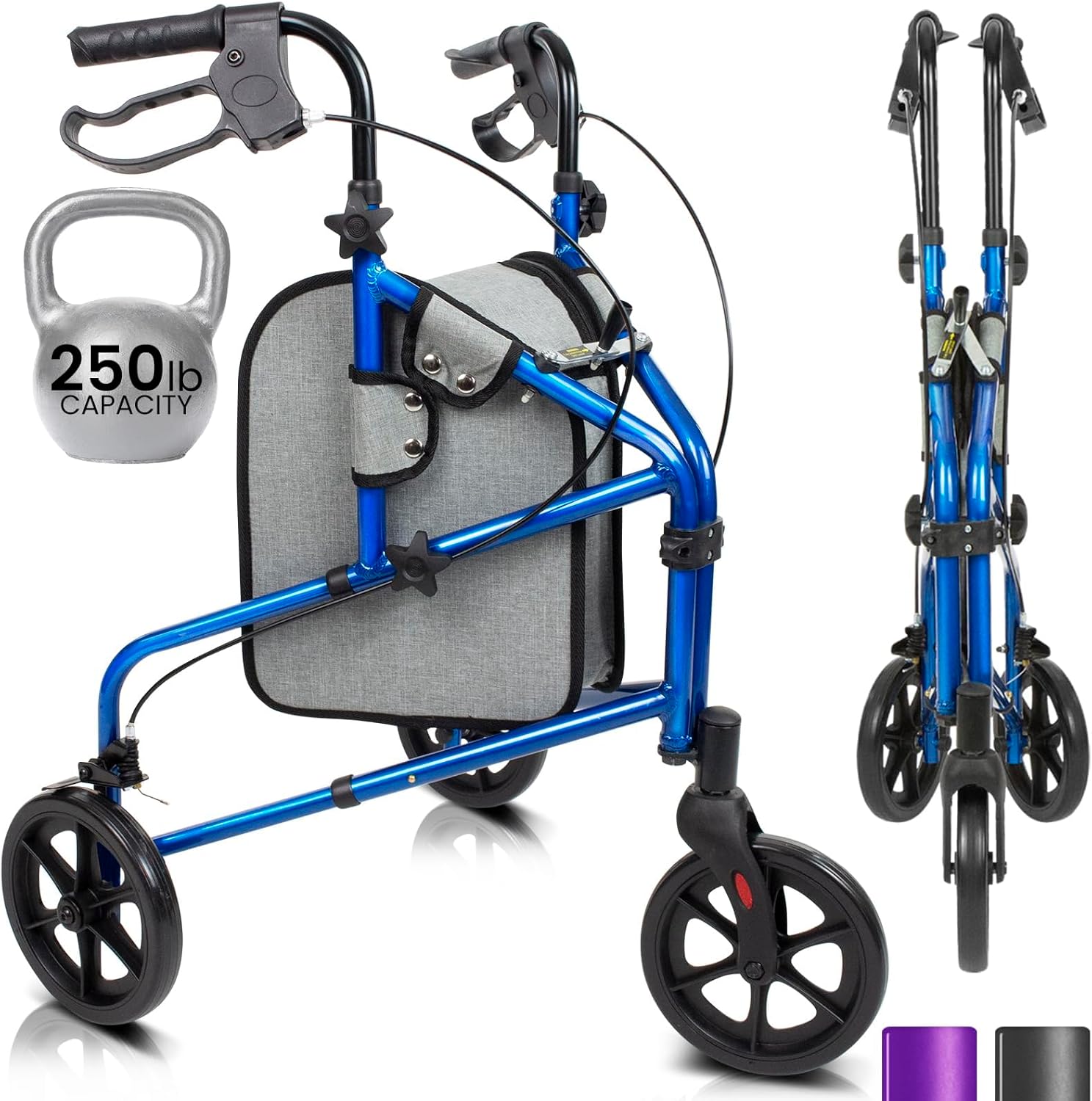Vive Mobility 3 Wheel Walker for Seniors - Lightweight & Foldable