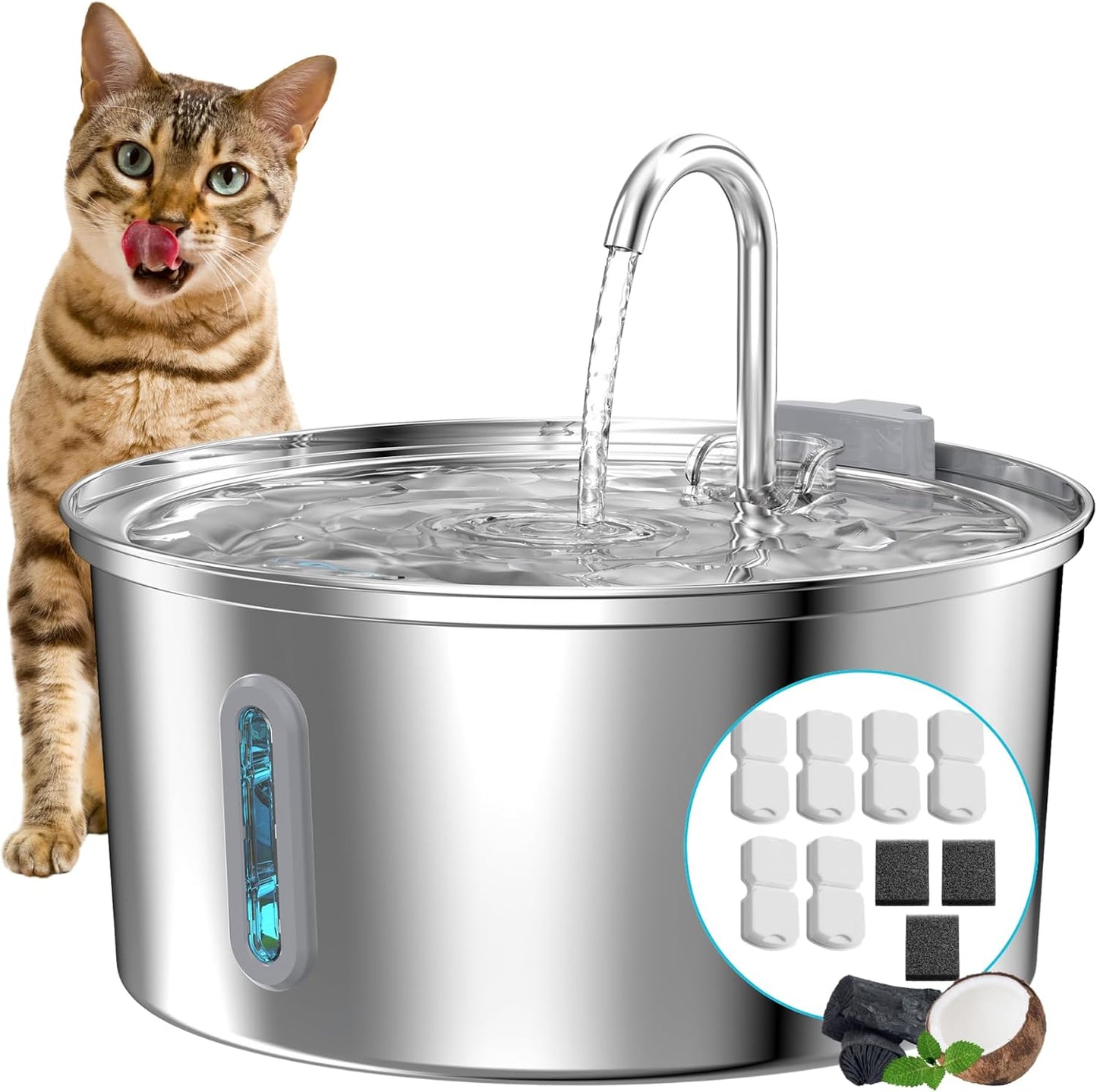 Cat Water Fountain Stainless Steel 108oz for Healthy Hydration
