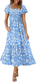 Summer Dresses for Women Square Neck Ruffle Sleeve (Style M6CL)