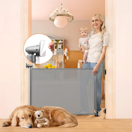 55 Retractable Pet Gate - No Drill Needed