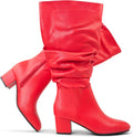 Women's Extra Wide Calf Dress Boots Slouchy Suede Boots