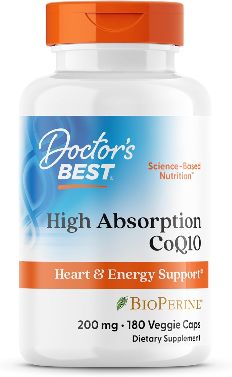 High Absorption CoQ10 for Heart and Energy Support - 180 Veggie Caps