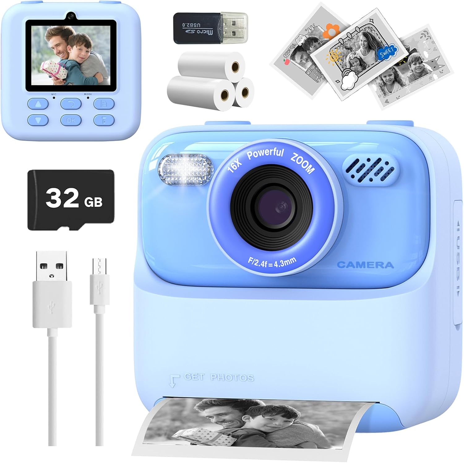 Instant Print Kids Camera with HD Video - Perfect Gift for Ages 3-12