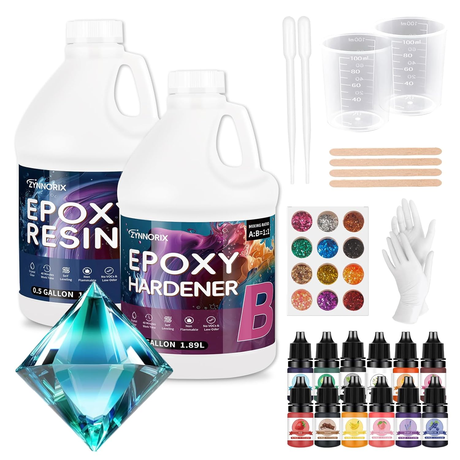 ZYNNORIX Epoxy Resin Kit for Crystal Clear Art Projects