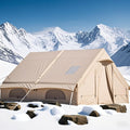 4 Season Inflatable Hot Winter Tent, Easy Setup, Stove Jack, 4/6/8 Person, Beige
