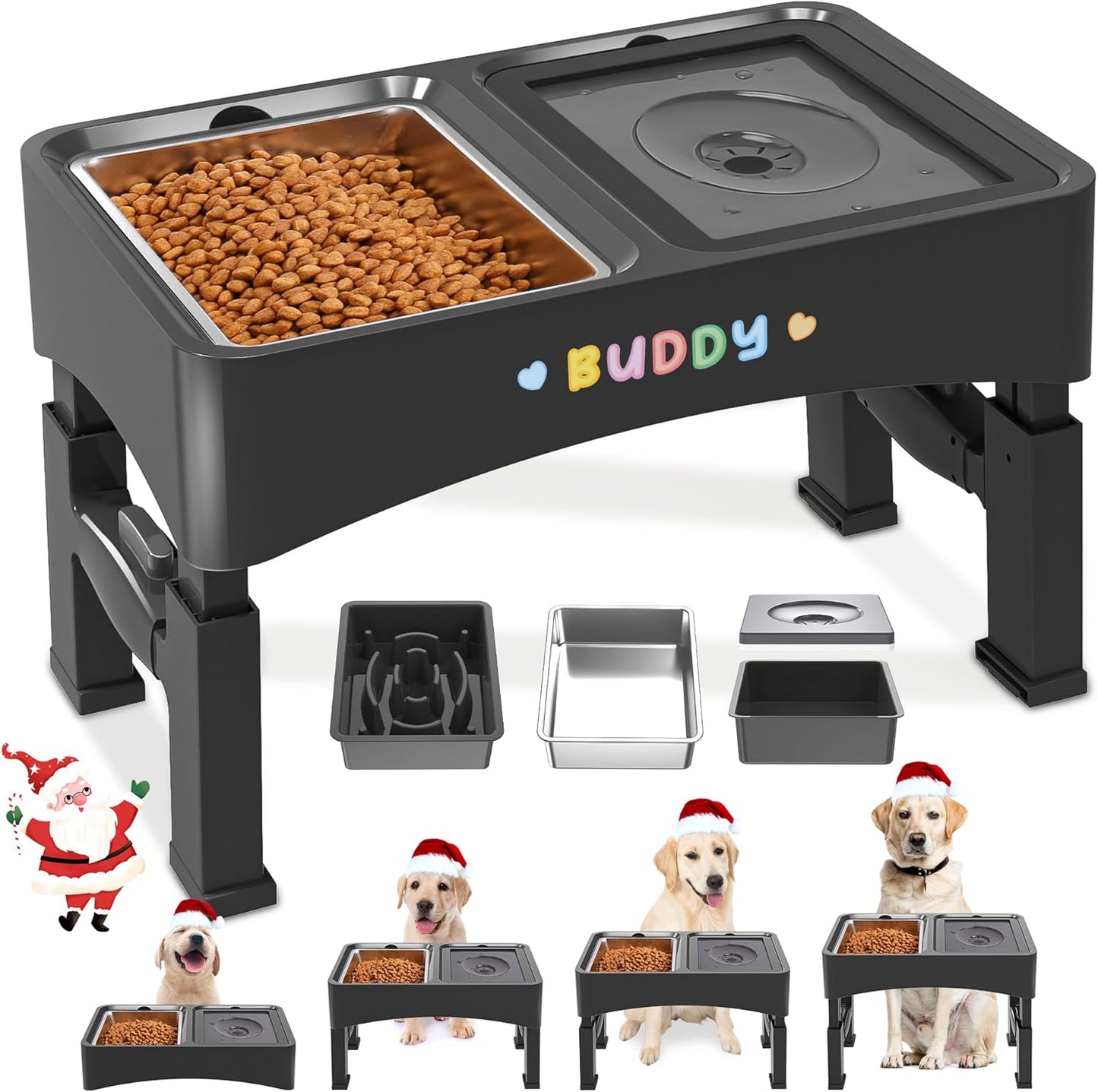 Elevated Dog Bowls with Adjustable Heights for All Dogs