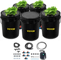 DWC Hydroponic System 5 Gallon 5 Buckets - Space Saving Grow Kit