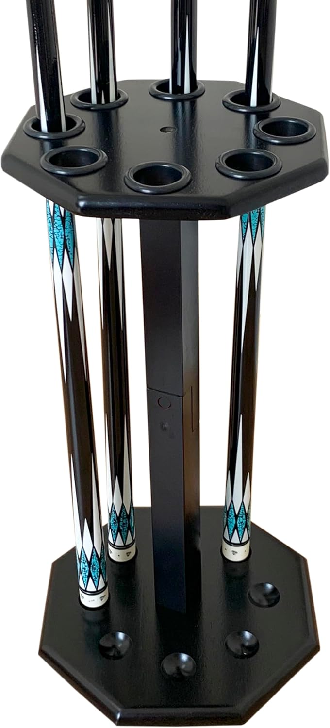 Freestanding Billiard Cue Rack for 8 Cues - Elegant Wooden Holder