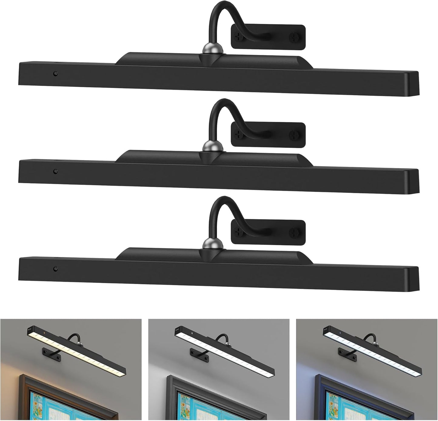 3Pack Picture Light Battery Operated for Art and Portraits