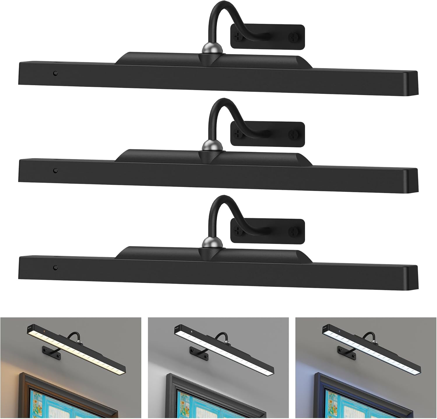 3Pack Picture Light Battery Operated for Art and Portraits