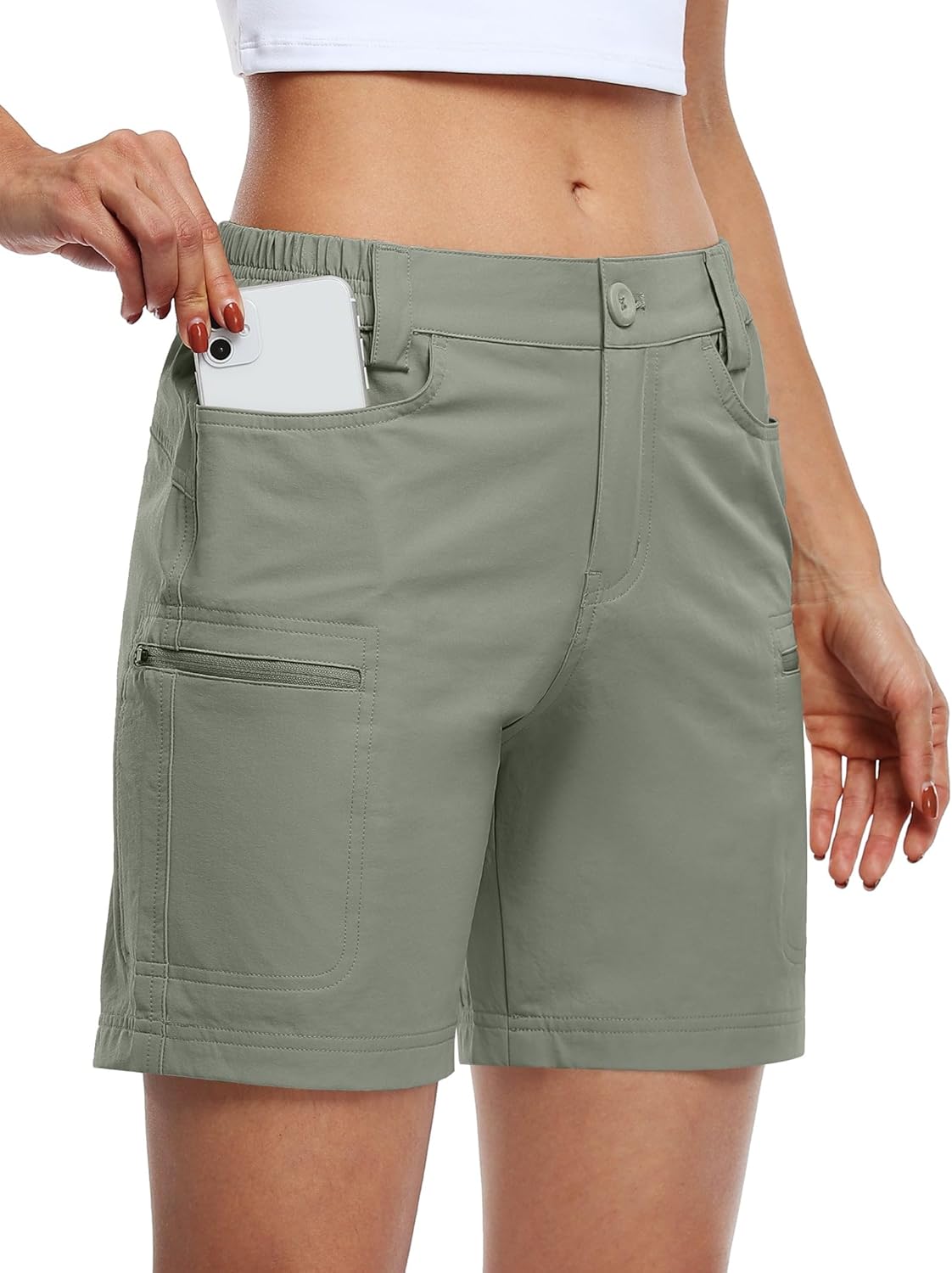 Willit Women's Hiking Golf Shorts Quick Dry with Cargo Pockets