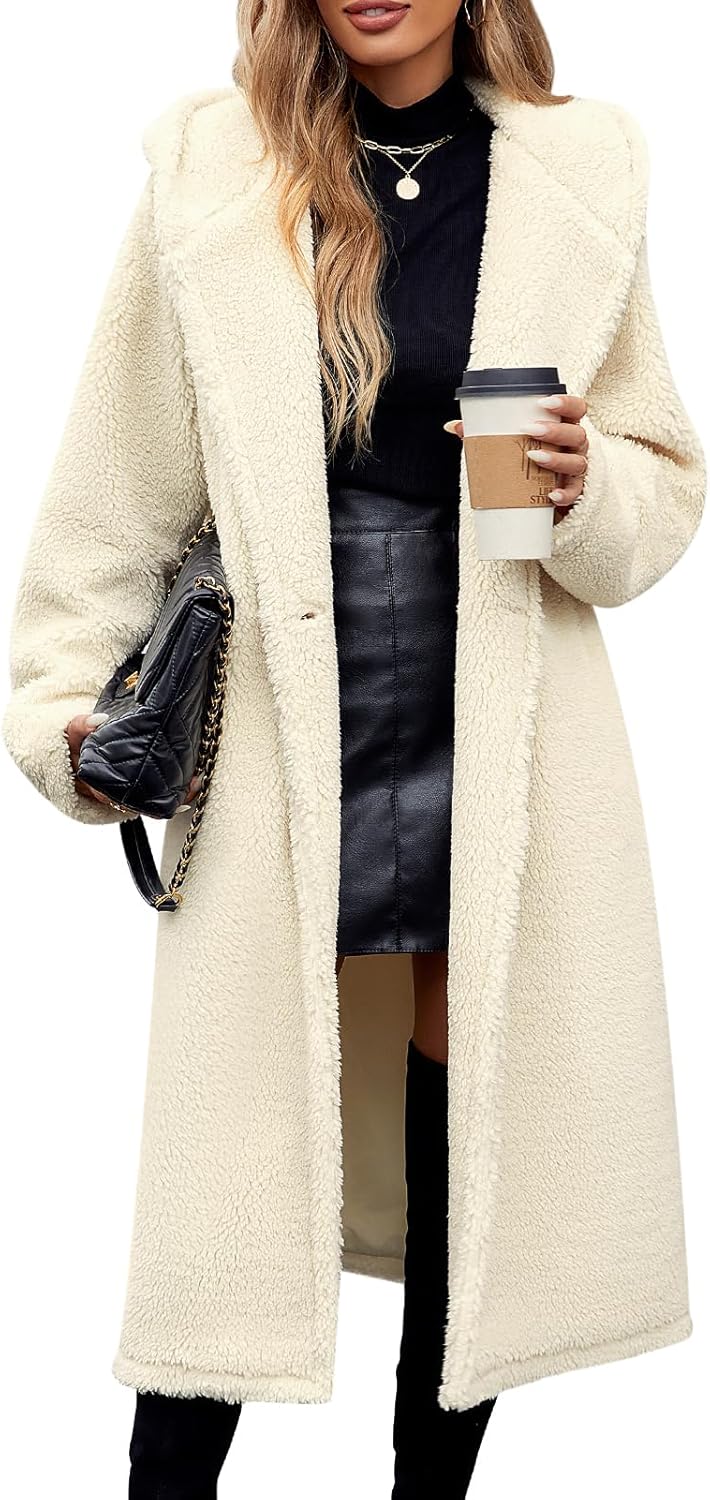 Women's Fuzzy Fleece Hooded Coat for Winter Warmth and Style