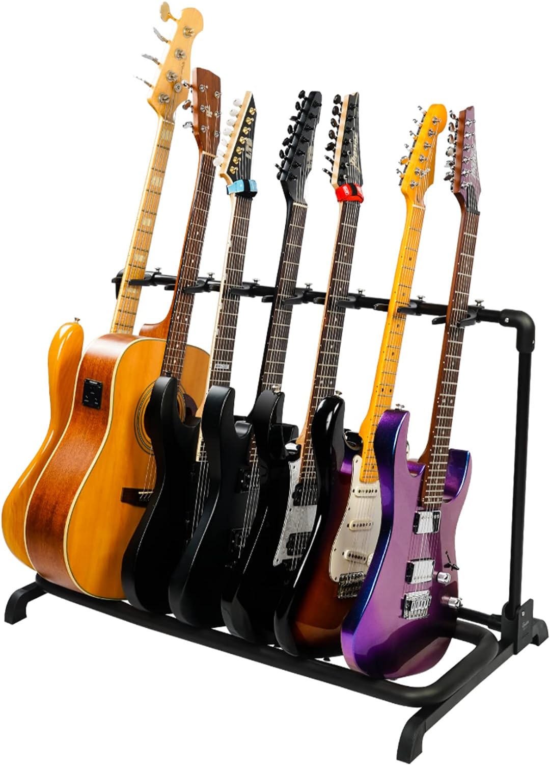 Foldable Multi Guitar Stand | Portable & Universal | Space-Saving 7 Holder Rack