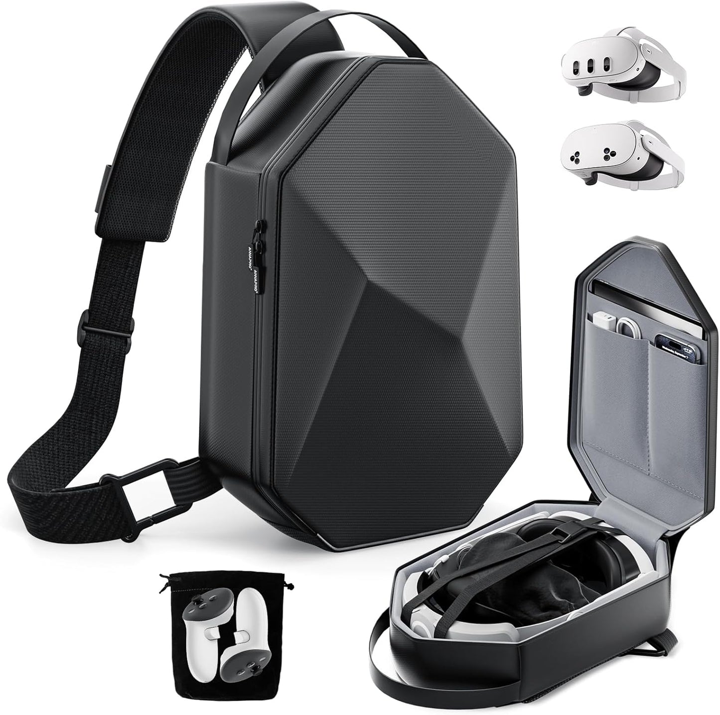 Compact Elegance Carrying Case for Meta Quest 3 and More