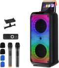 Ktaxon Karaoke Machine with 2 Wireless Microphones - Portable 40W