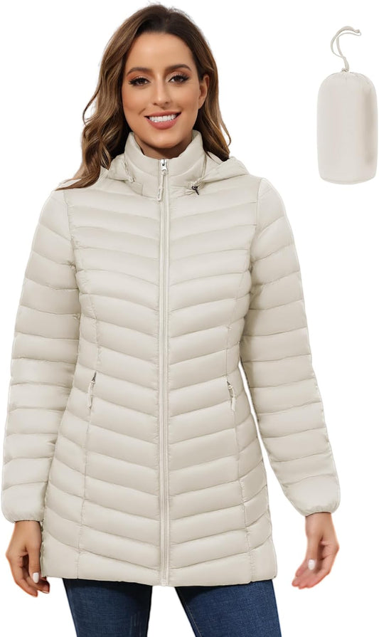 ROYAL MATRIX Women's Packable Puffer Jacket for Winter Warmth