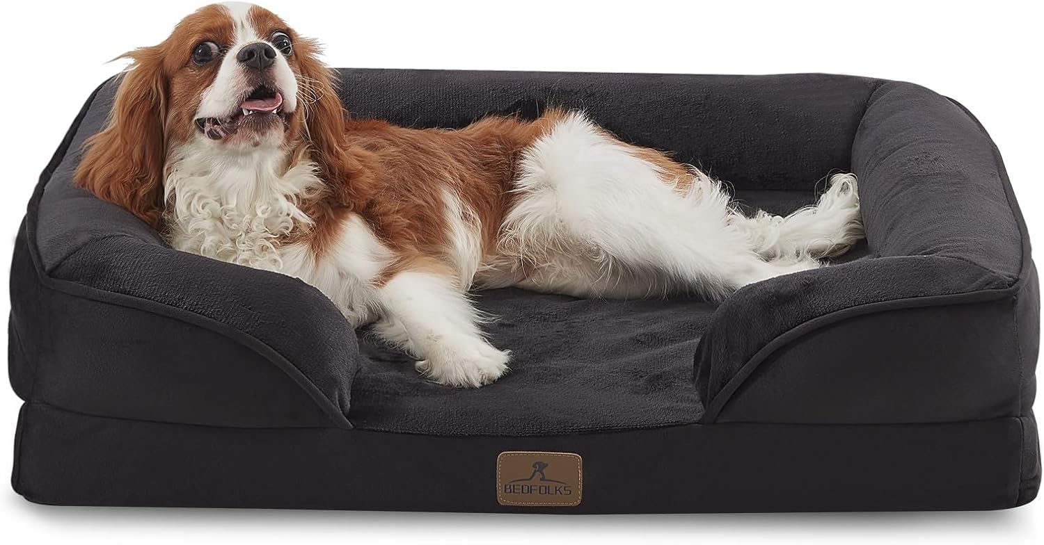 Orthopedic Dog Bed with Waterproof Cover for Medium Dogs