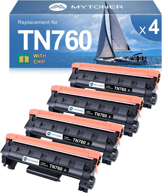MYTONER Compatible TN760 Toner Cartridge for Brother Printers