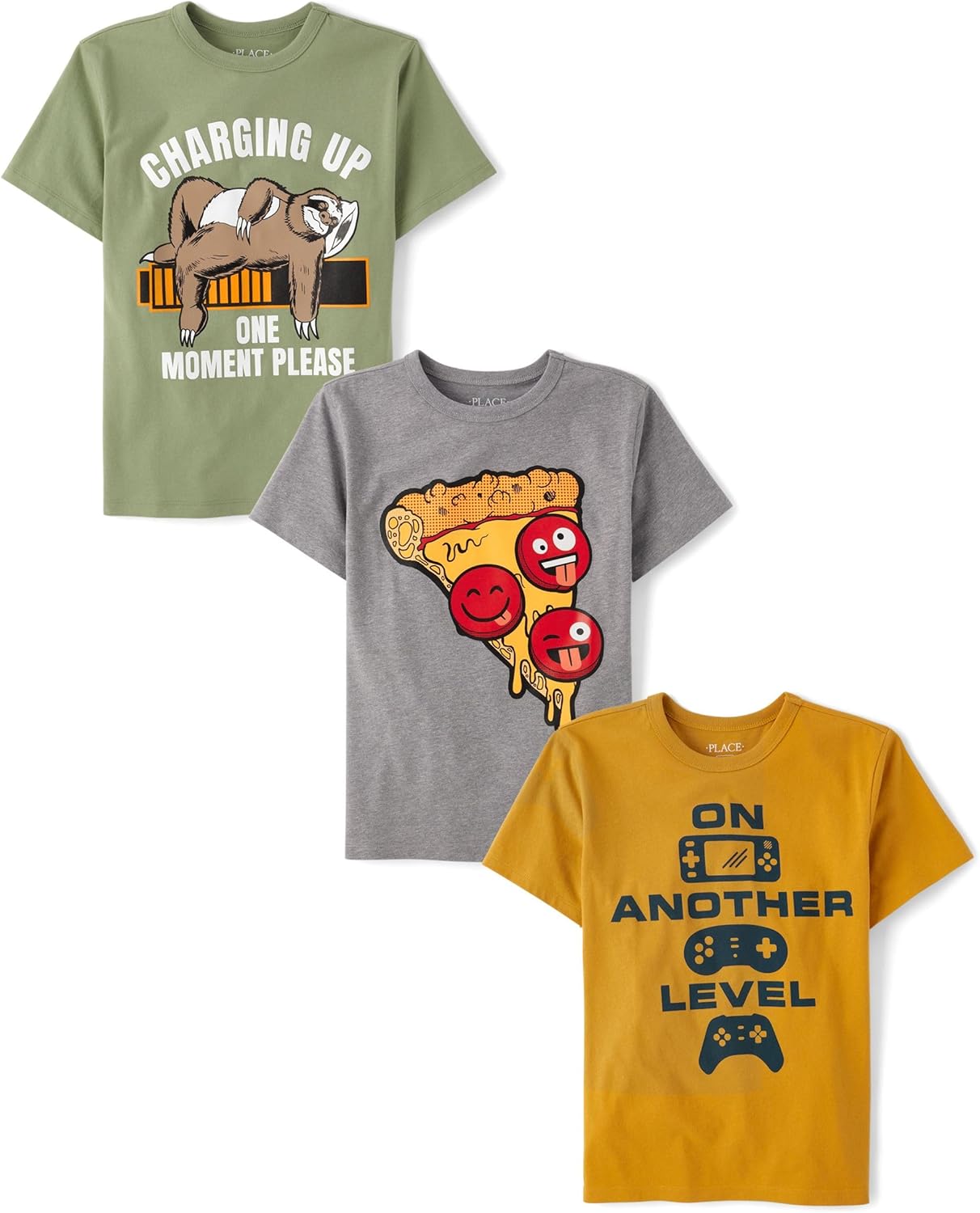 Boys Gamer Sports Short Sleeve Graphic T-Shirts 3 Pack for Kids