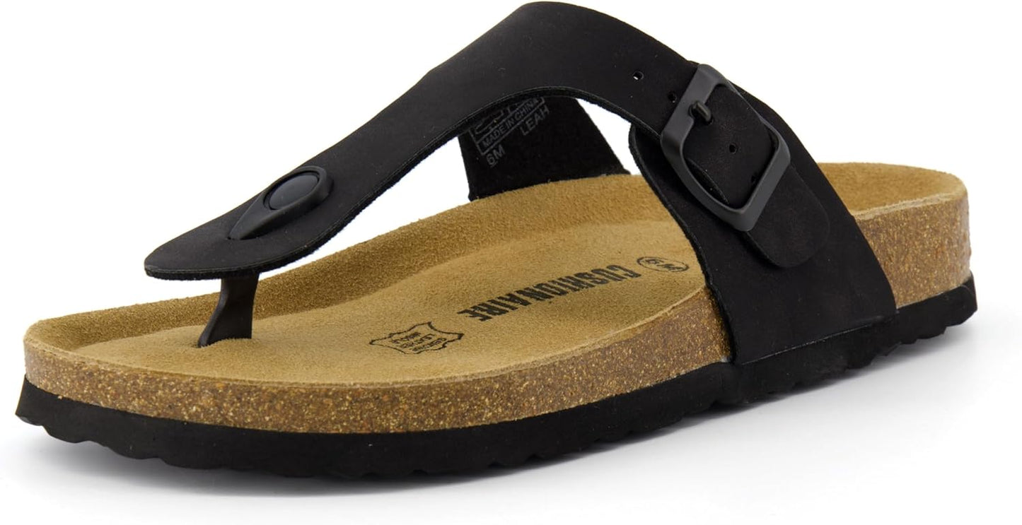 CUSHIONAIRE Women's Leah Cork Footbed Sandal for Comfort