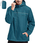 Men's Rain Jacket Waterproof Windbreaker - Lightweight Hooded Coat