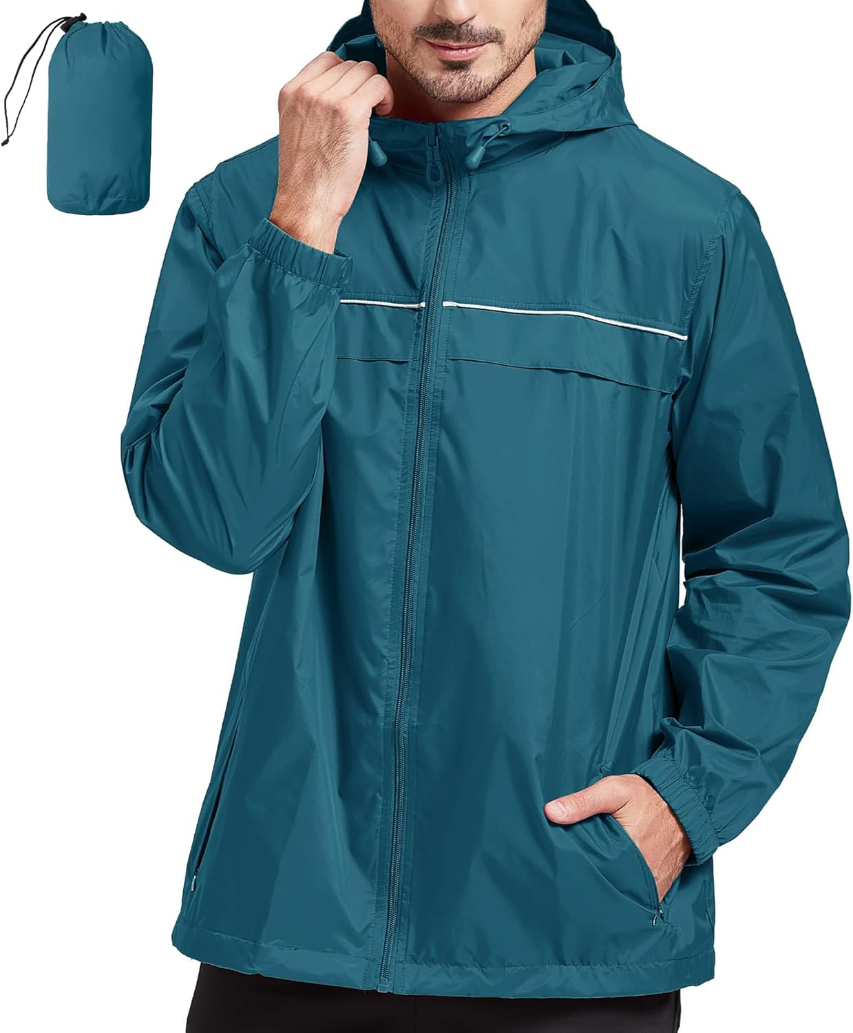SWISSWELL Rain Jacket Men Waterproof Windbreaker for All Occasions