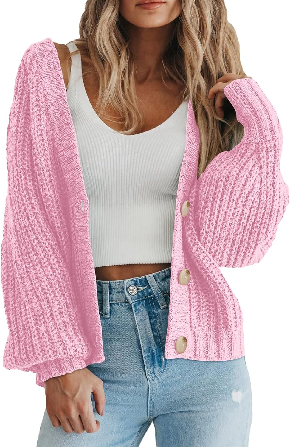 Chunky Knit Open Front Cardigan for Women - Cozy & Stylish