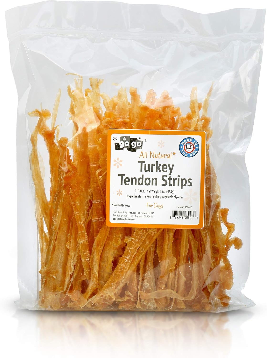 Turkey Tendon Strips Dog Chew Treats - USA-Sourced Quality
