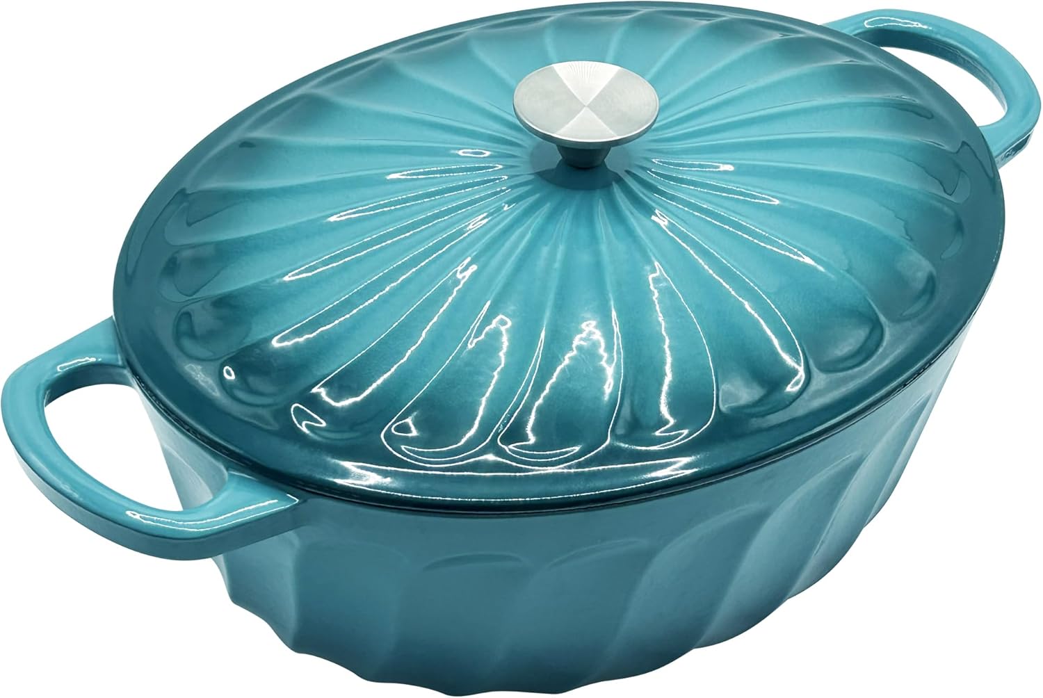 Enameled Oval Dutch Oven Pot with Lid for Cooking and Baking