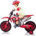 TOBBI 12V Electric Motorcycle for Kids Dirt Bike - 2 Speeds, Training