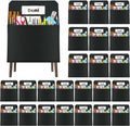 Black 24 Pack Chair Pockets for Classrooms - Seat Sacks with Name Slot