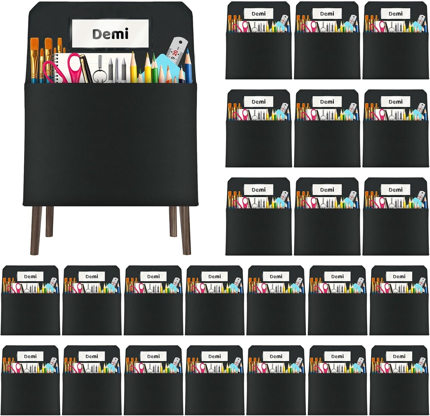 24 Pack Chair Pockets for Classrooms - Durable Storage Solution