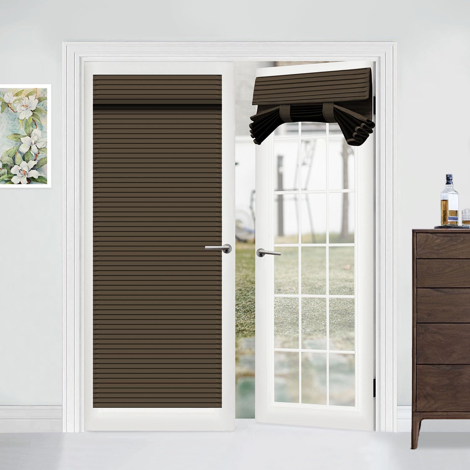 Privacy & Insulation: Blackout Door Curtain - Coffee, 25x70