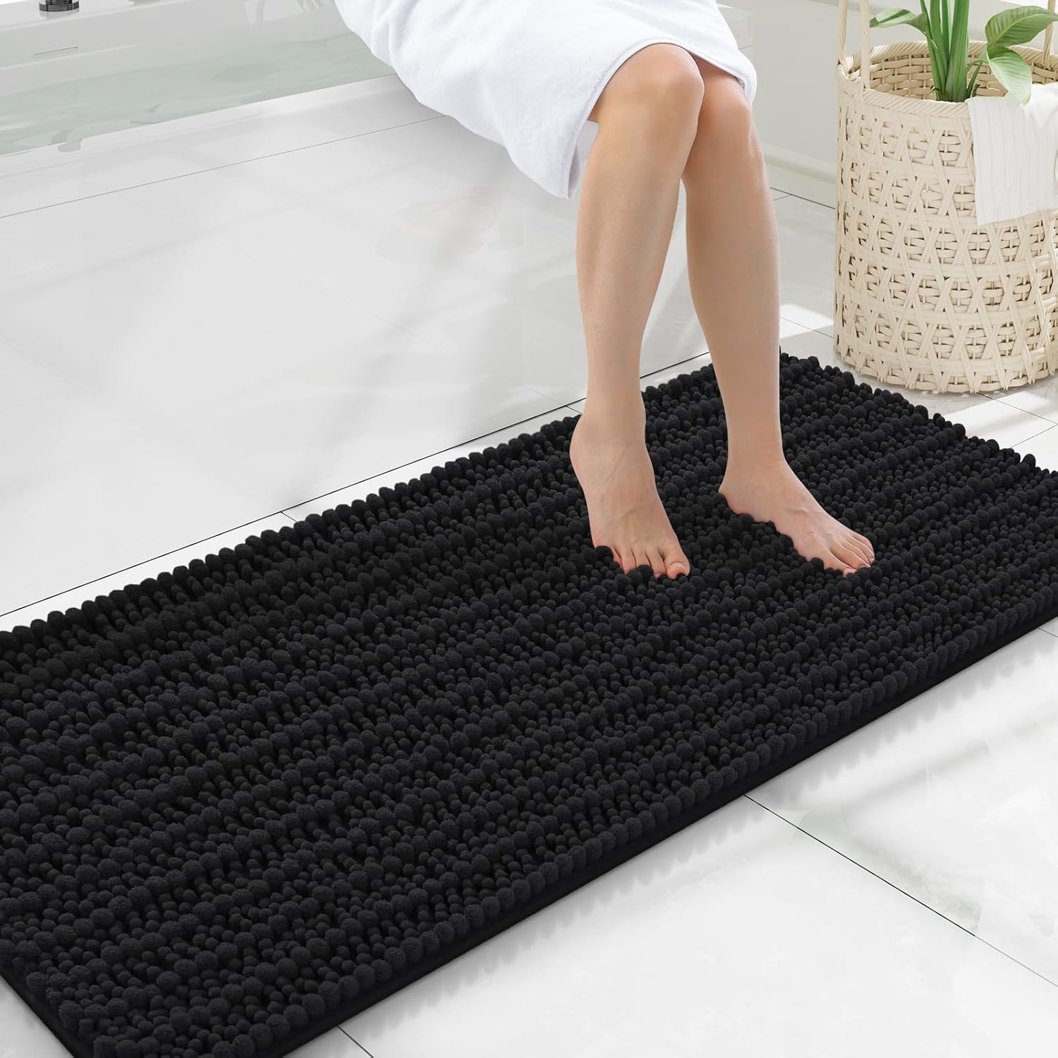 Smiry Bathroom Rugs Mat 47x20, Soft Absorbent Chenille Mats
