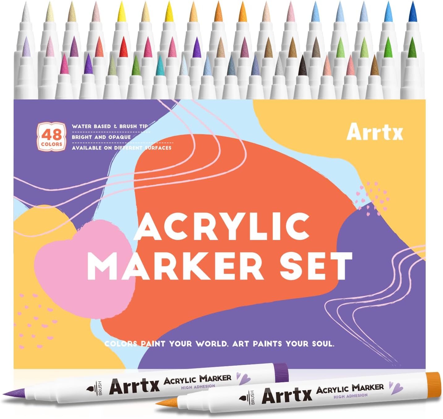 Acrylic Markers 48 Colors for Rock Painting and DIY Crafts