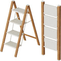 4 Step Lightweight Aluminum Folding Ladder - Portable 330 lb Capacity