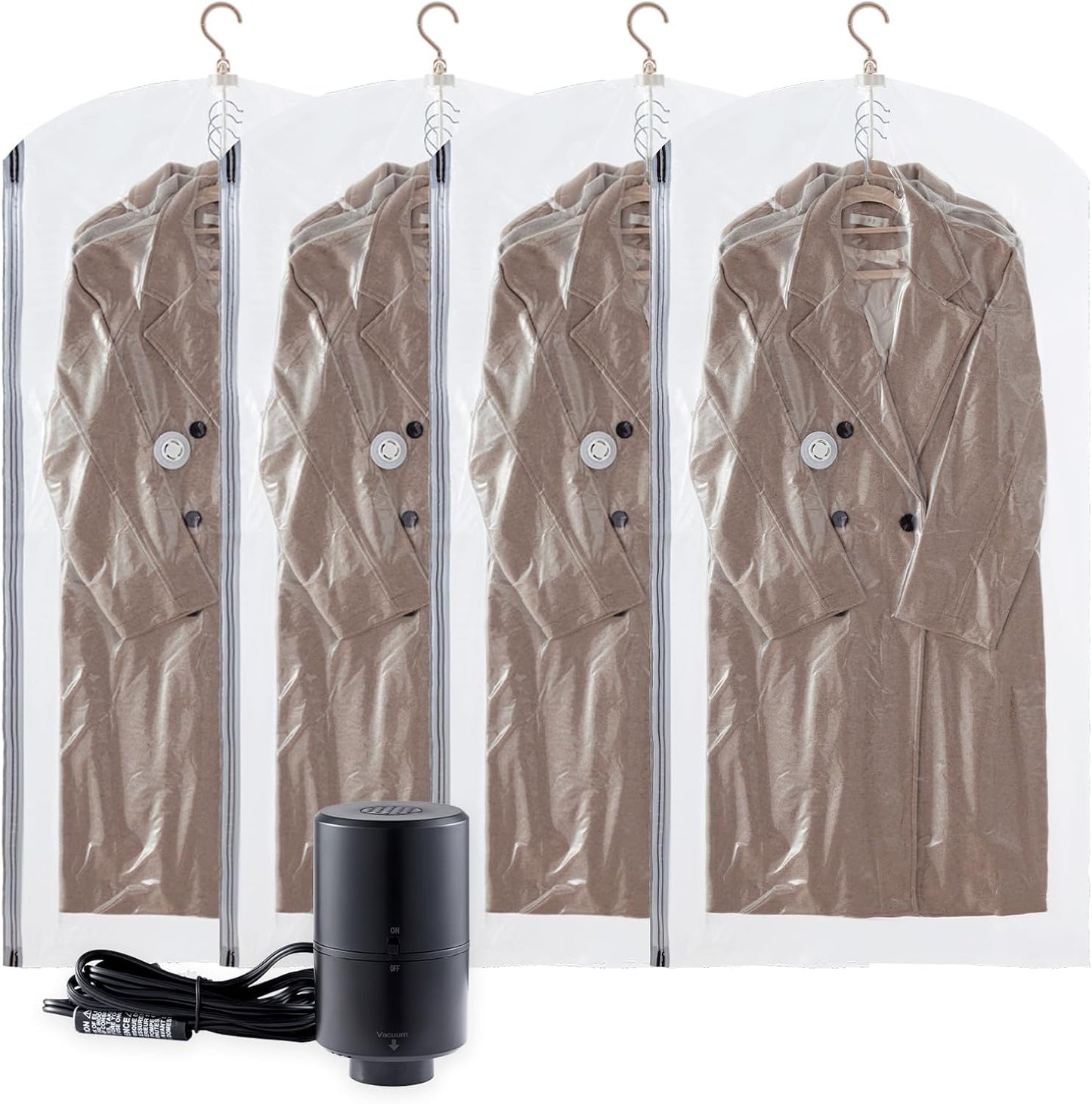 Hanging Vacuum Storage Bags with Electric Pump for Travel Needs