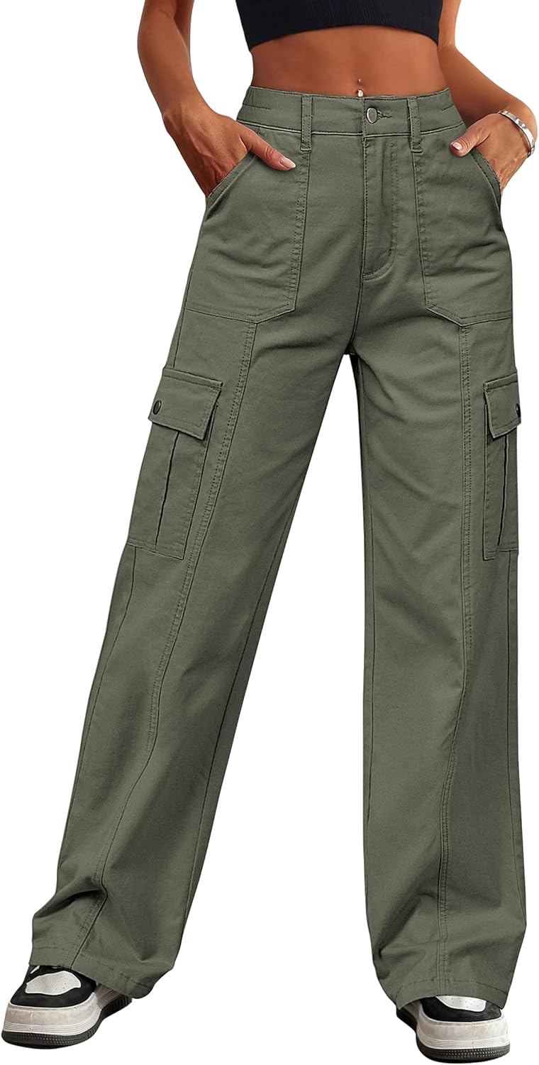 Eddoyee Cargo Pants for Women with Drawstring Ankle Cuffs