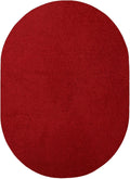 Ambiant Pet Friendly Solid Color Area Rug Red 9 ft x 12 ft Oval - Soft